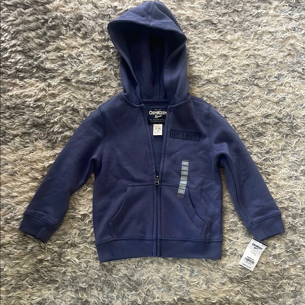 NWT OshKosh B’gosh 4T kids zip up hoodie